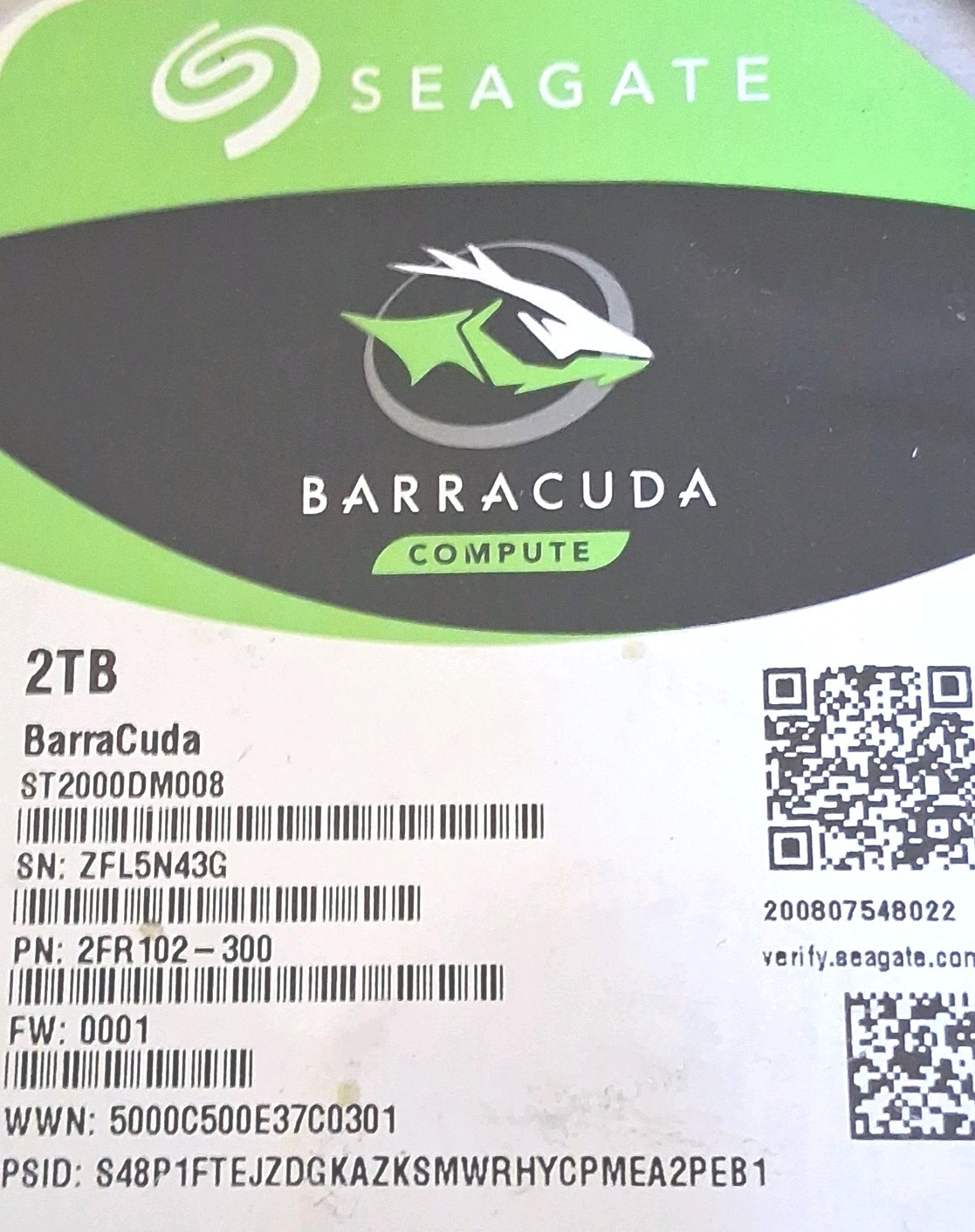 Seagate Barracuda 2TB, 3.5 inch, SATA 6gb/s, 256mb Cache Internal Hard Drive...