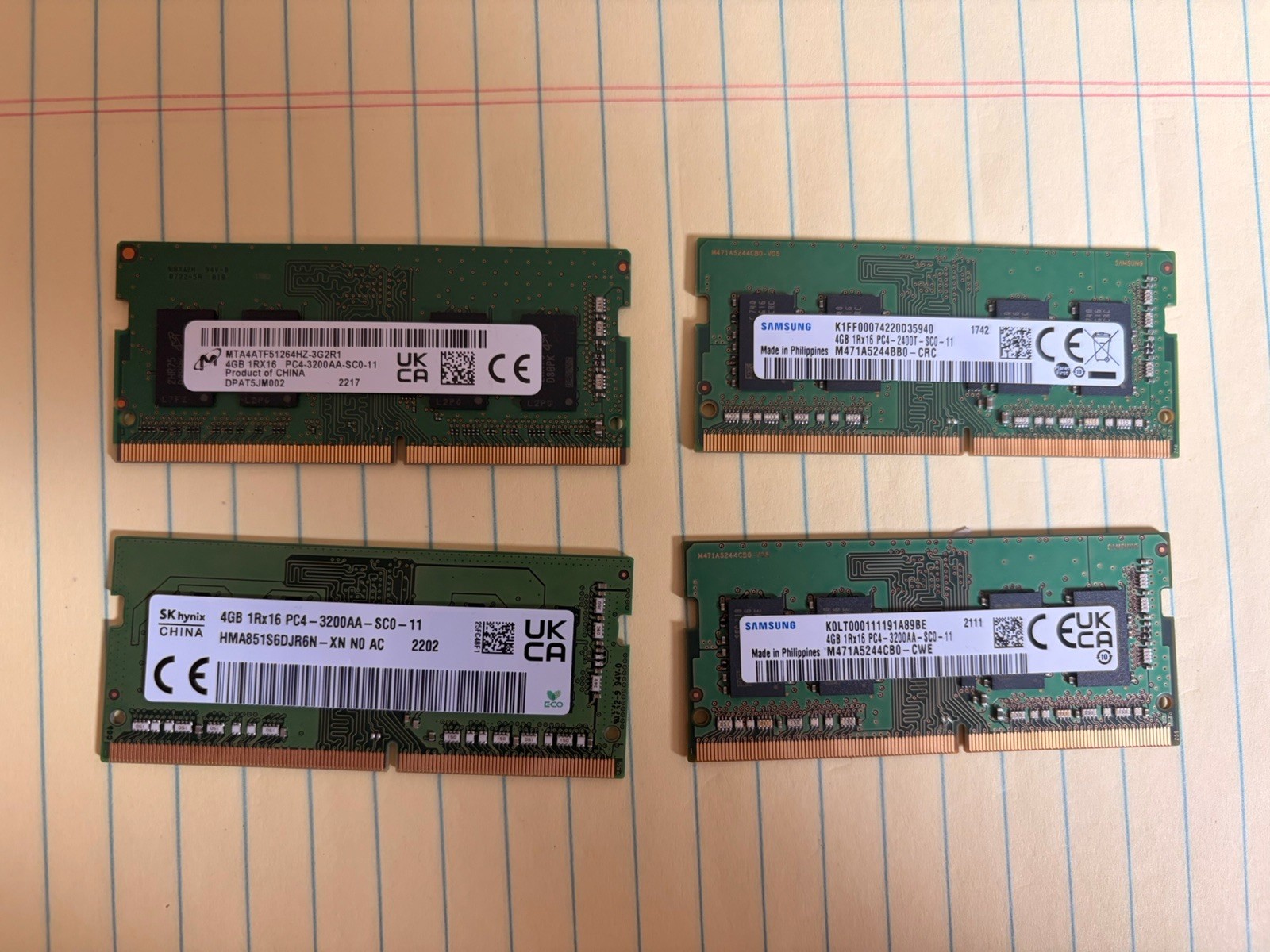 Lot Of 4 4GB Laptop RAM