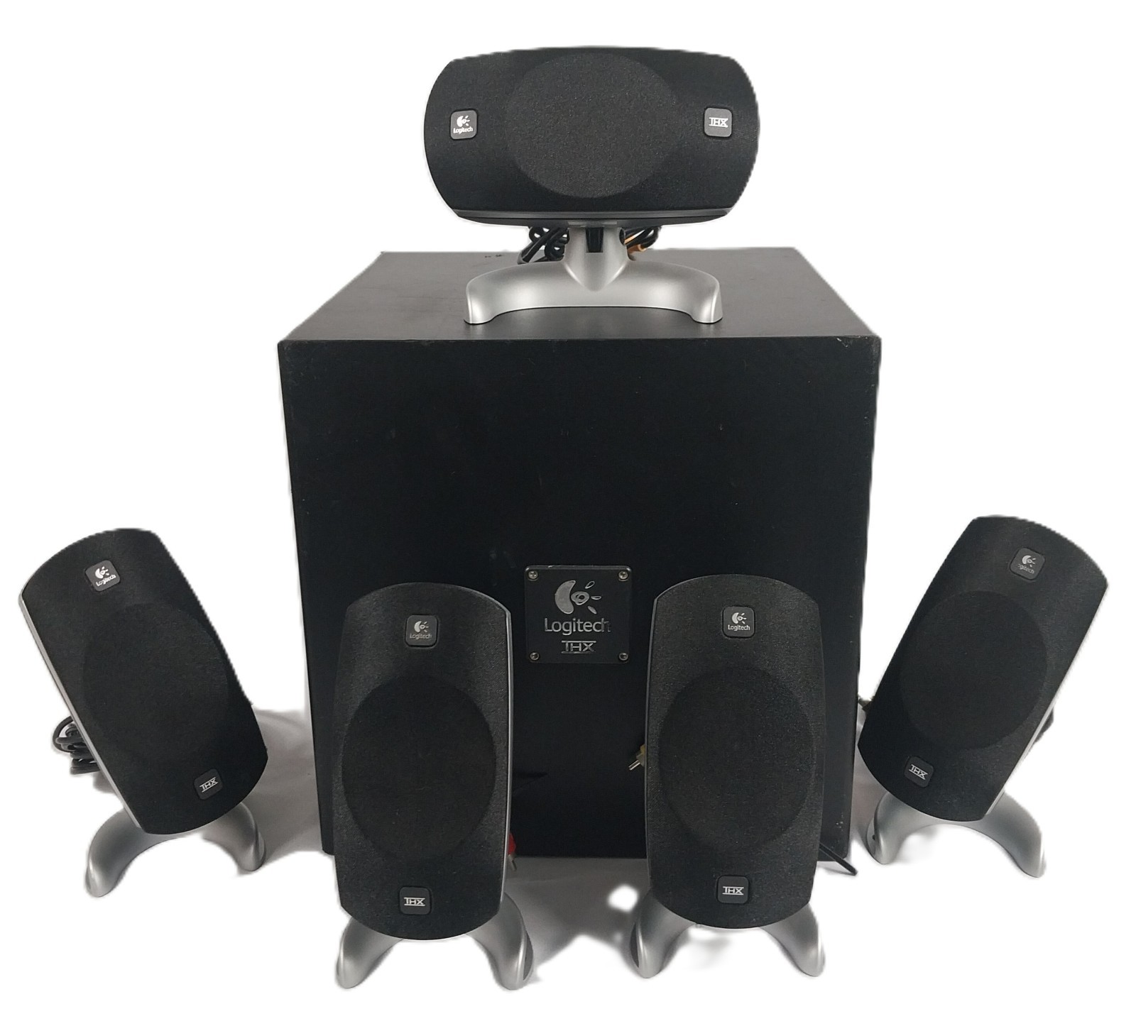 Logitech Z-5300 THX 5.1 Surround Sound Speaker System Complete Tested Works