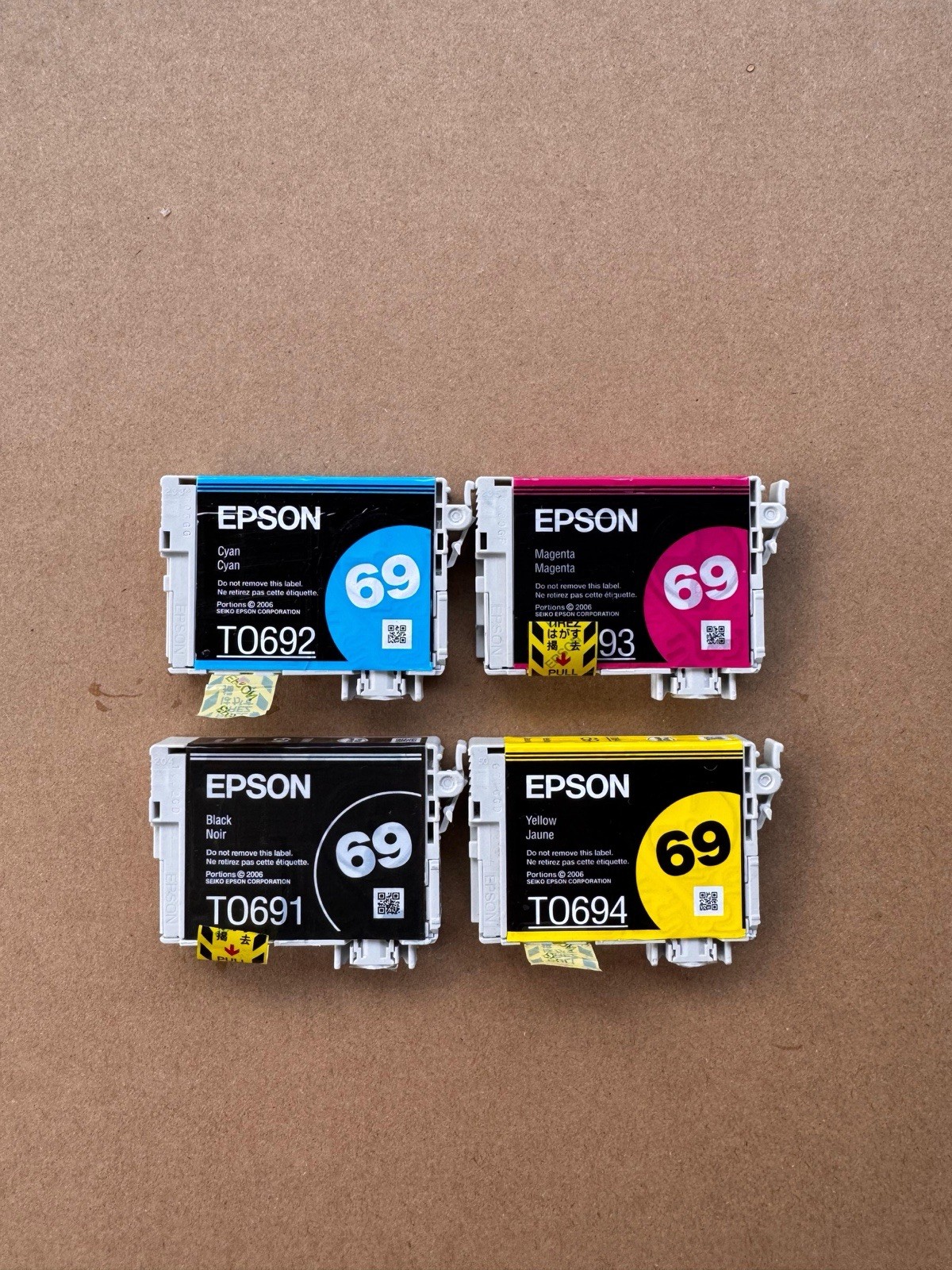 GENUINE Epson 69 Ink Cartridge 4 Pack for Stylus CX7450 NX105 NX110 NX115 NX215 