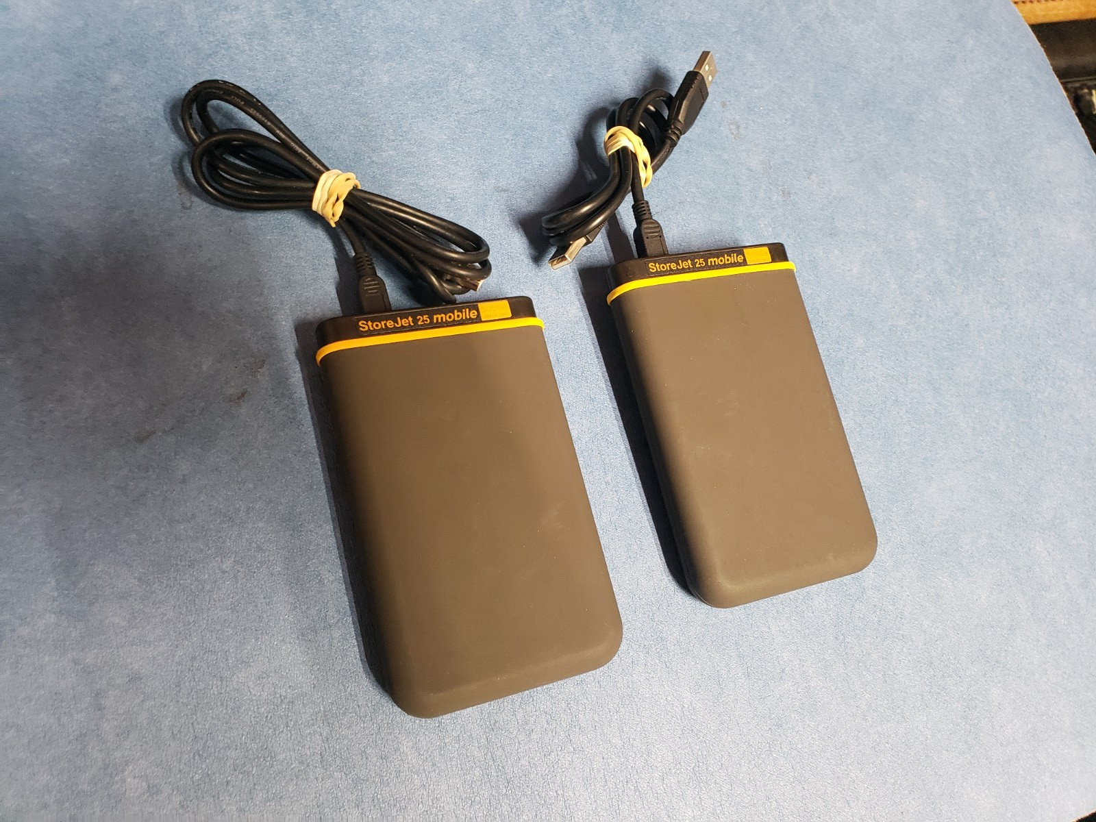 lot of 2 500GB Transcend StoreJet 25M series portable hard drive orange black