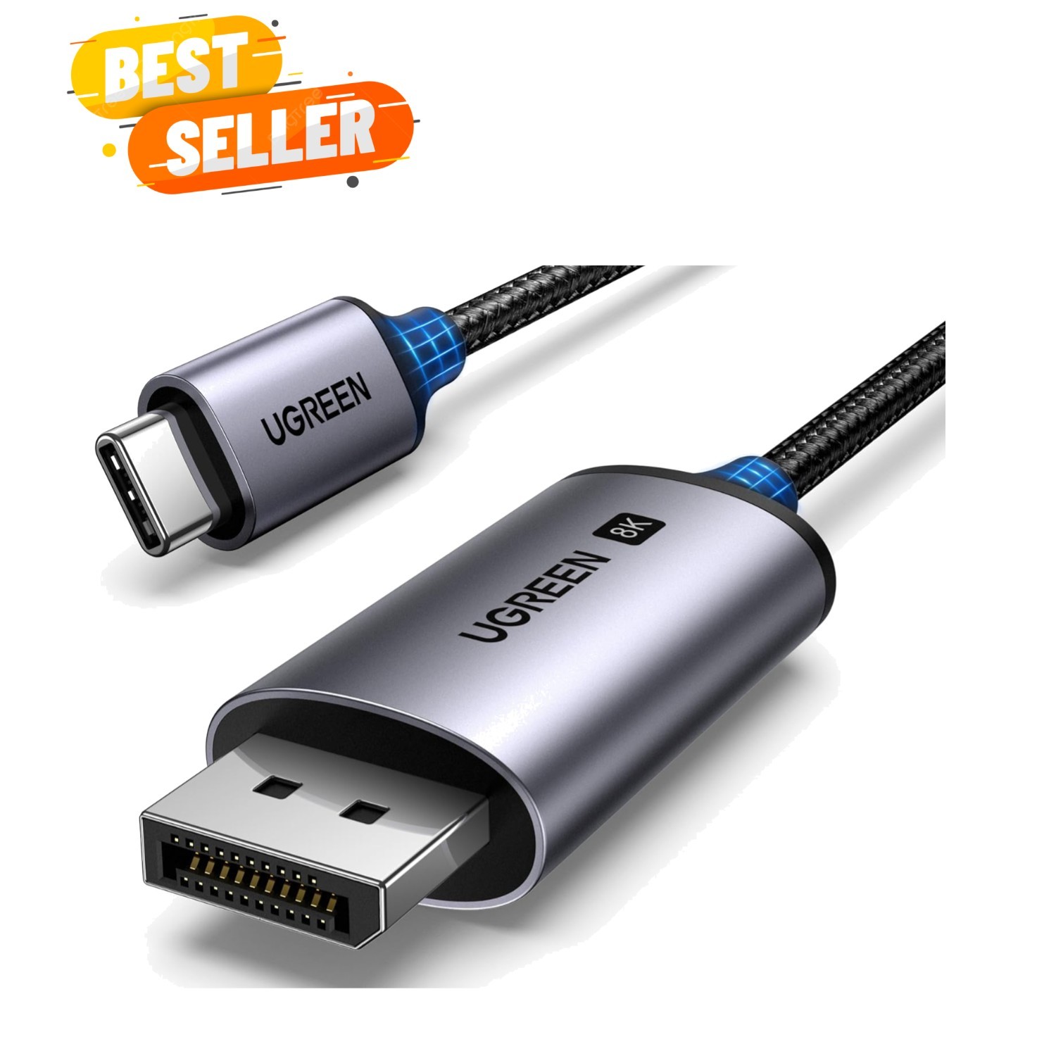 Unidirectional USB C to DisplayPort 1.4 Cable 8K@60Hz 4K@240Hz 6.6FT