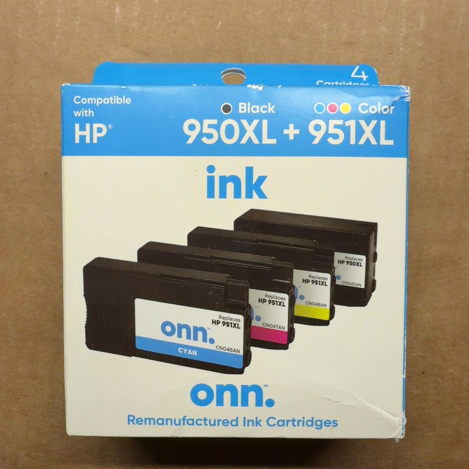 ONN Re-manufactured for HP 950XL 951XL Ink Cartridges 4 Pack Officejet Pro