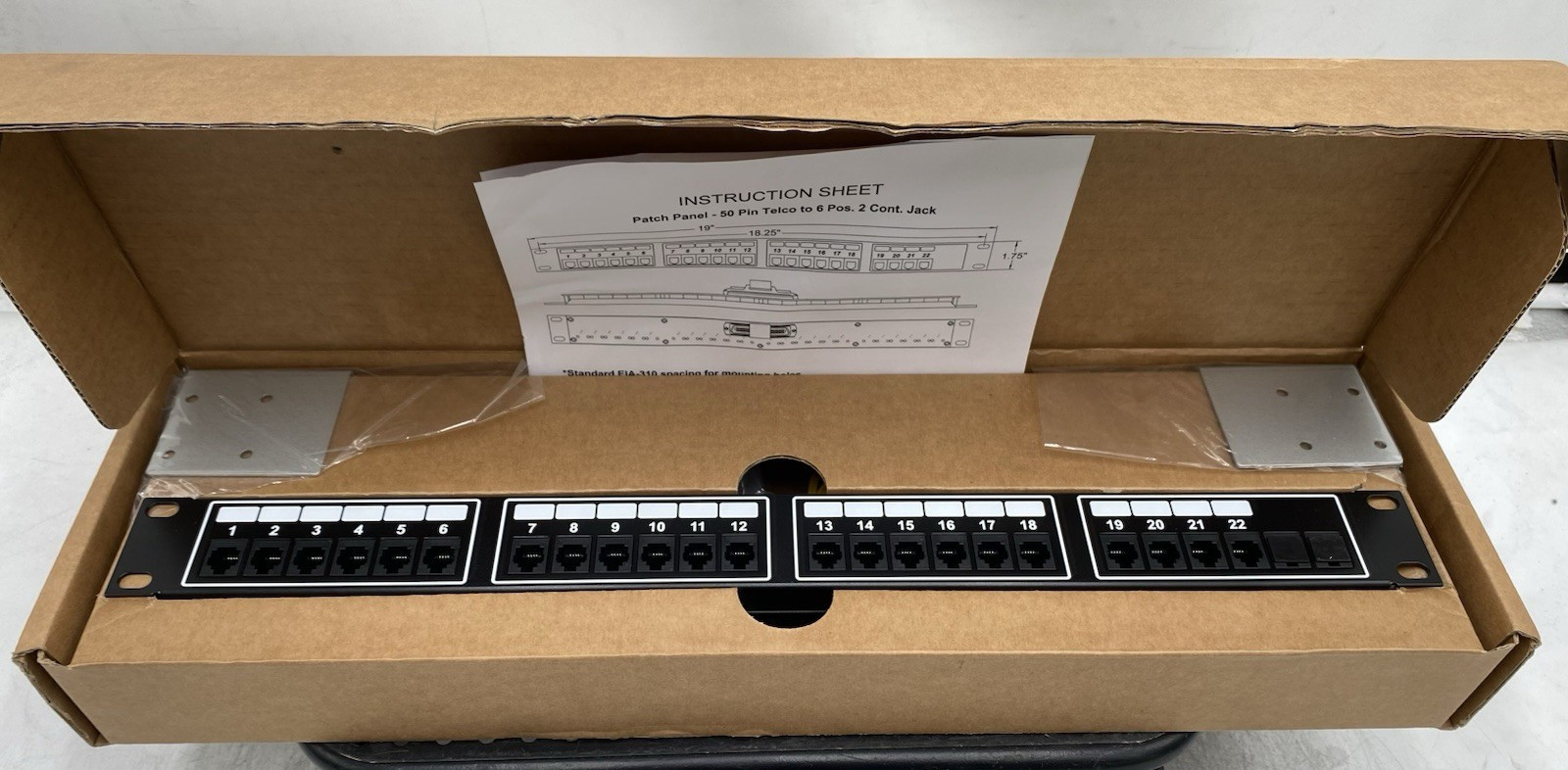 Patch Panel 50 Pin Telco to 6 Pos. 2 Cont Jack