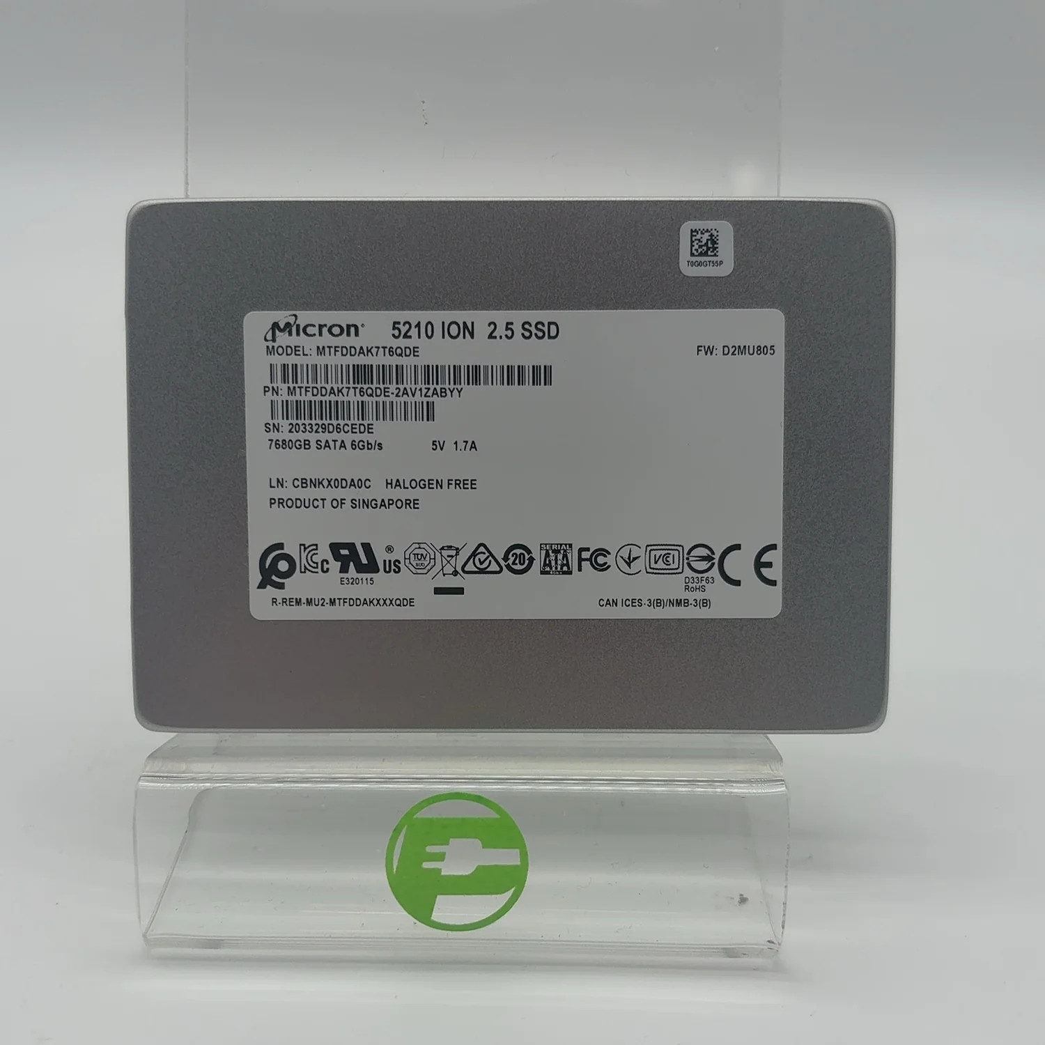 Crucial 2.5" 5210 ION 7.6TB SATA III 6Gbps SSD MTFDDAKT6QDE