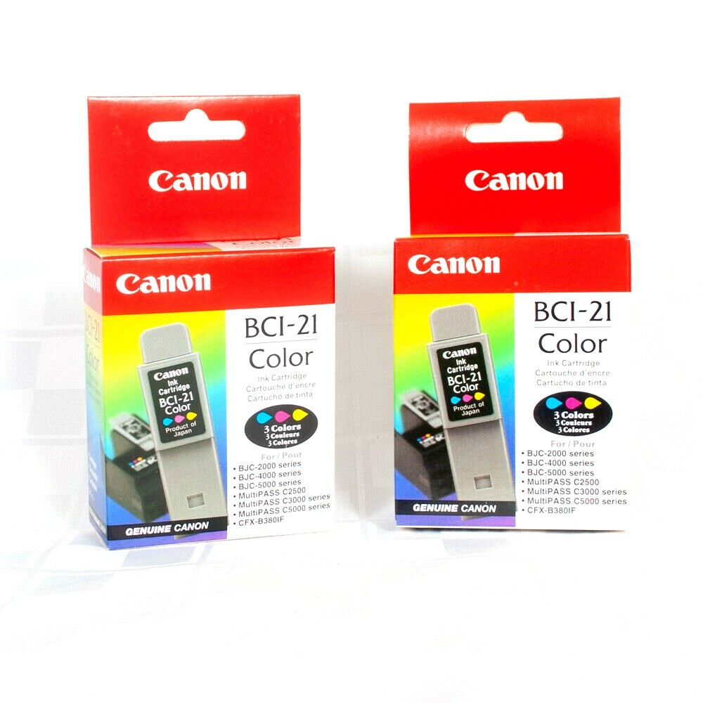 Canon BCI-21 Color Ink Cartridges Lot of 2