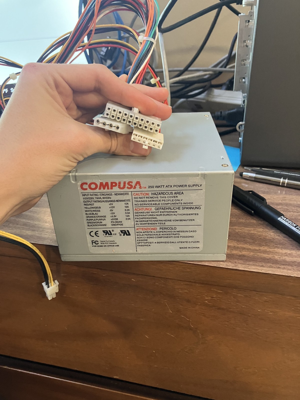 Vintage COMPUSA Power Supply - 250 WATT ATX - 20 Pin