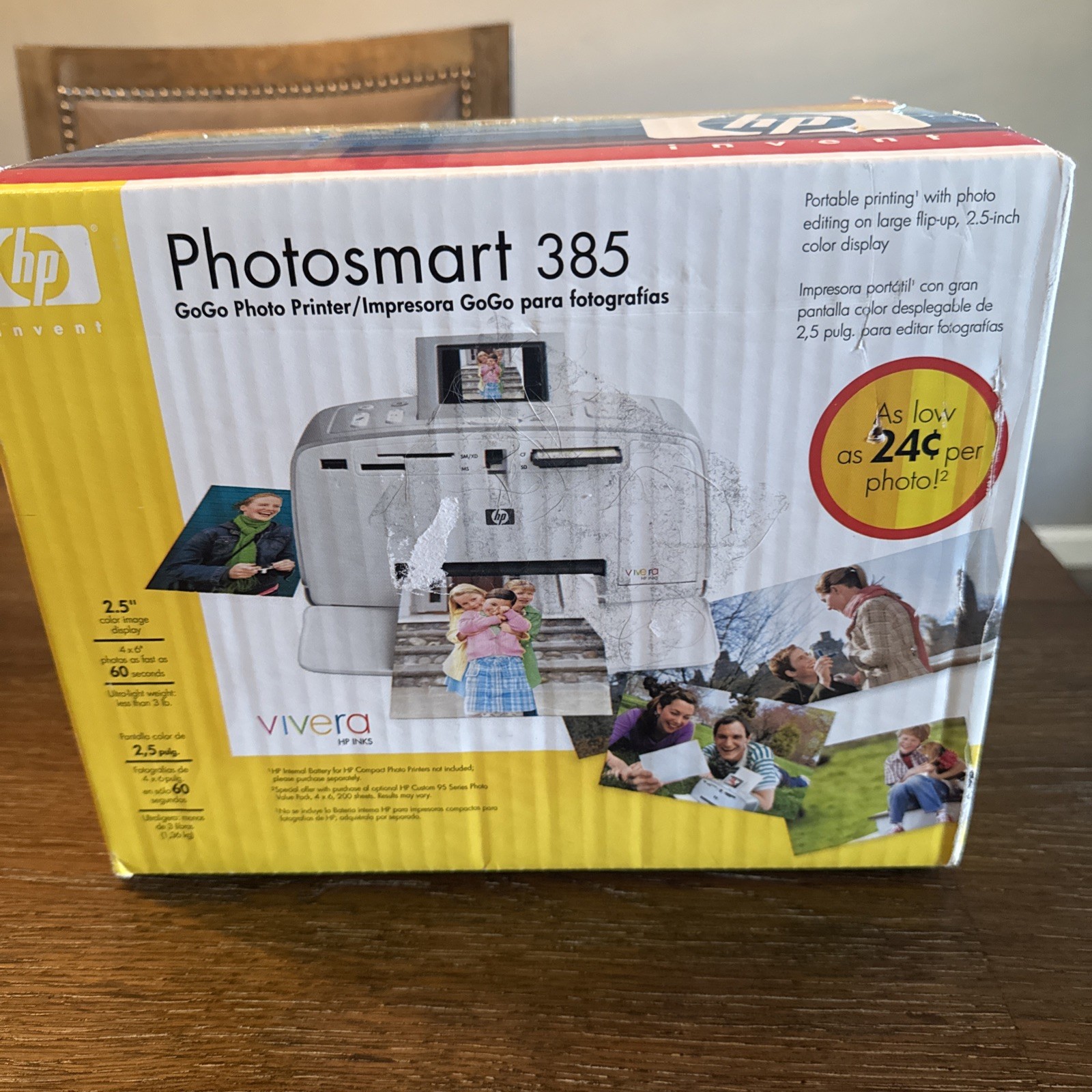 2005 HP Photosmart 385 Photo Printer New Sealed
