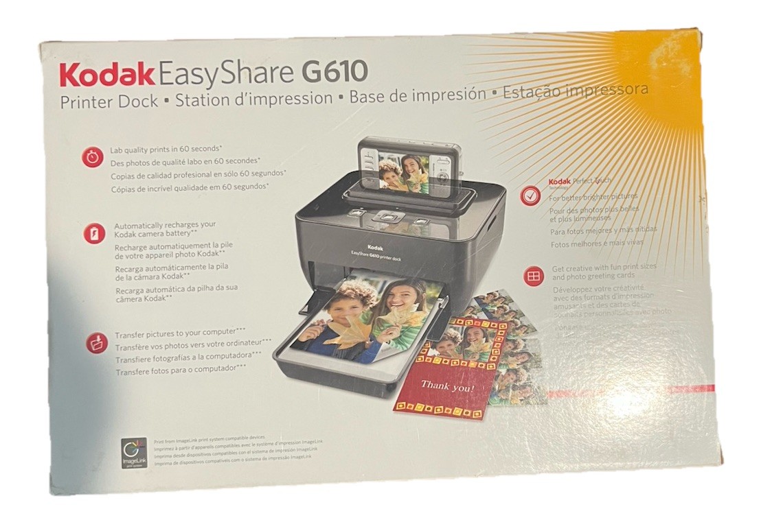 Open Box Kodak Easy Share Printer Dock G610 Printer Manual, Paper, Cartridge