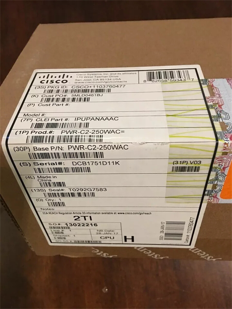 Cisco PWR-C2-250WAC 250W AC Power Supply for Cisco 2960XR 3650 Series