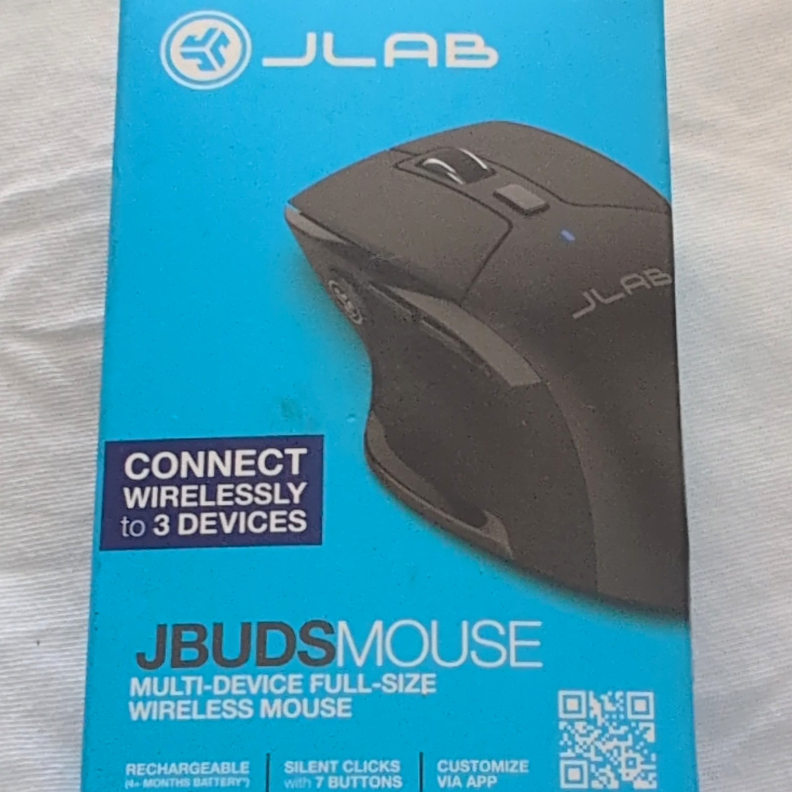 JLab JBuds Wireless Bluetooth/USB Optical Mouse 2400 DPI 7-Button Black