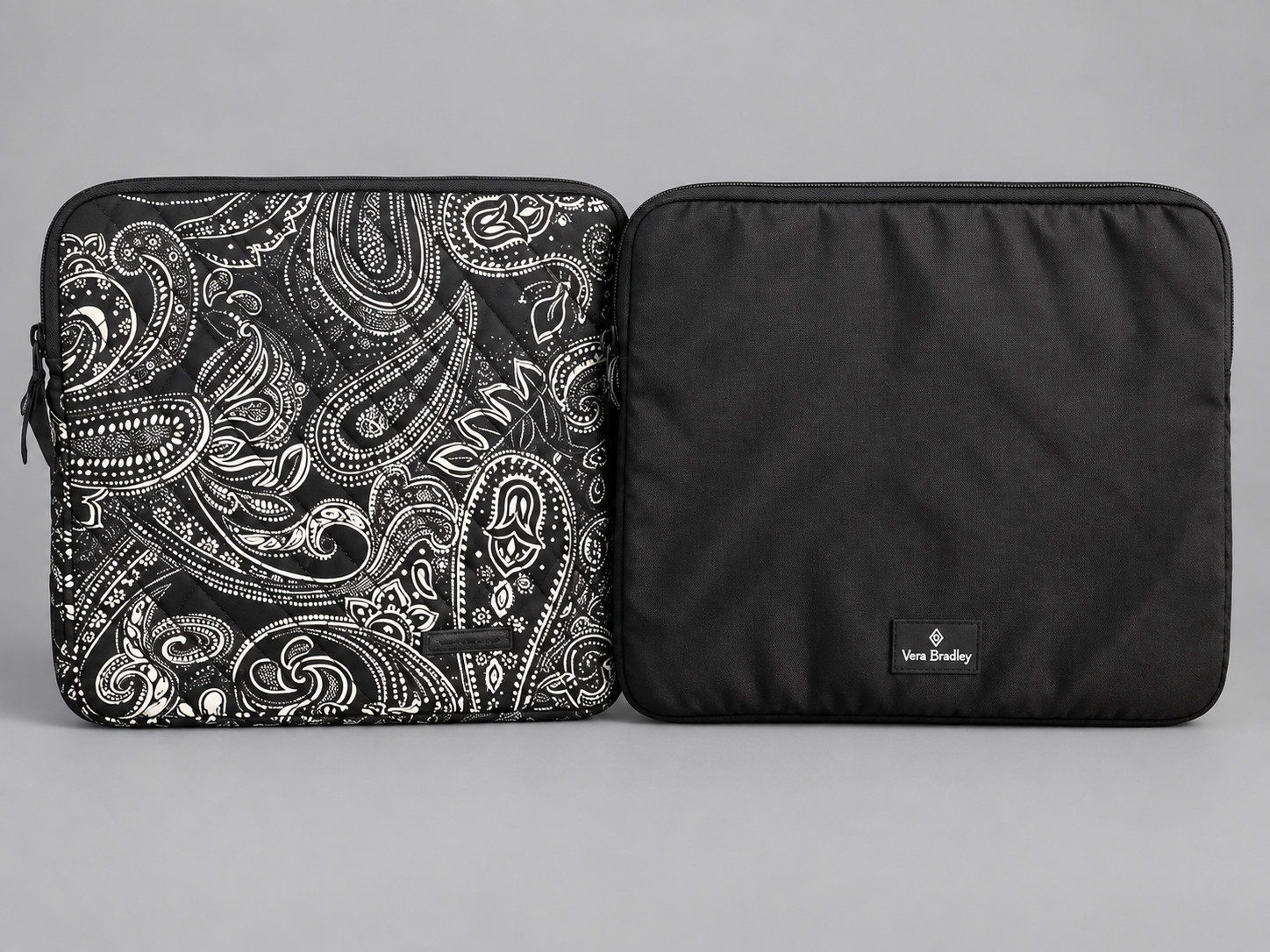 Vera Bradley Laptop Sleeves Set of 2 Stellar Paisley & Solid Black New W/O Tags