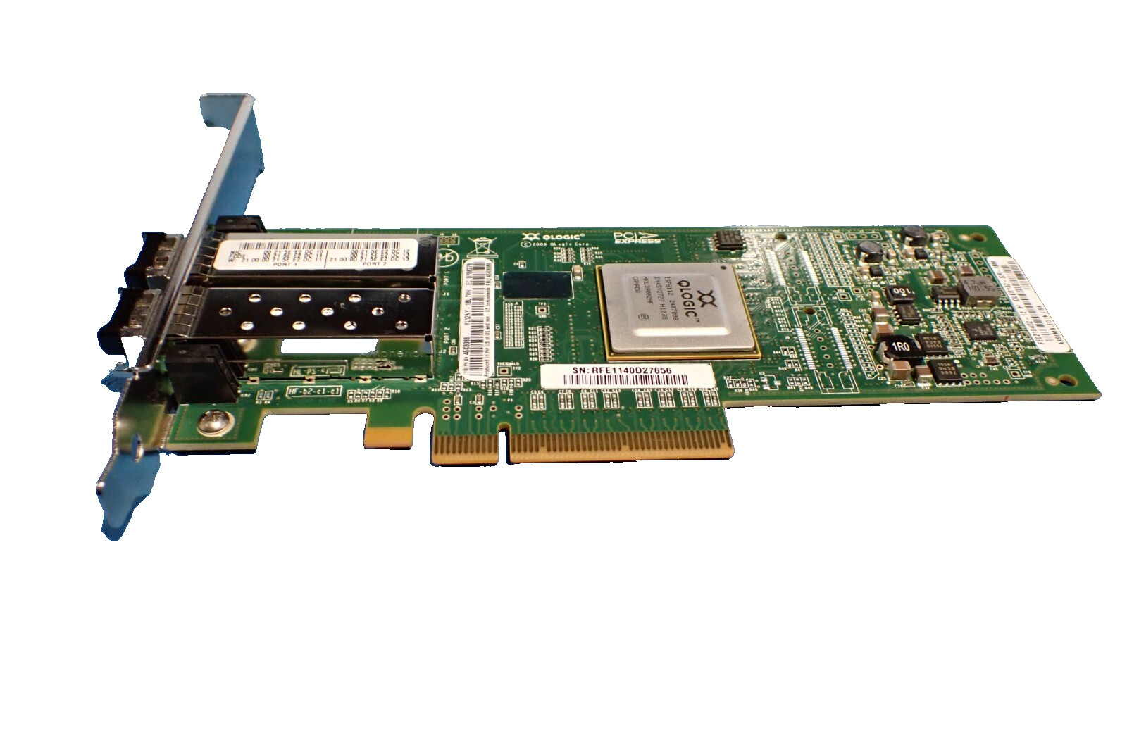 Lot of 2 IBM 46K8088 QLE8142 10Gbps Dual Port PCIe x8 FCoE Ethernet Adapter