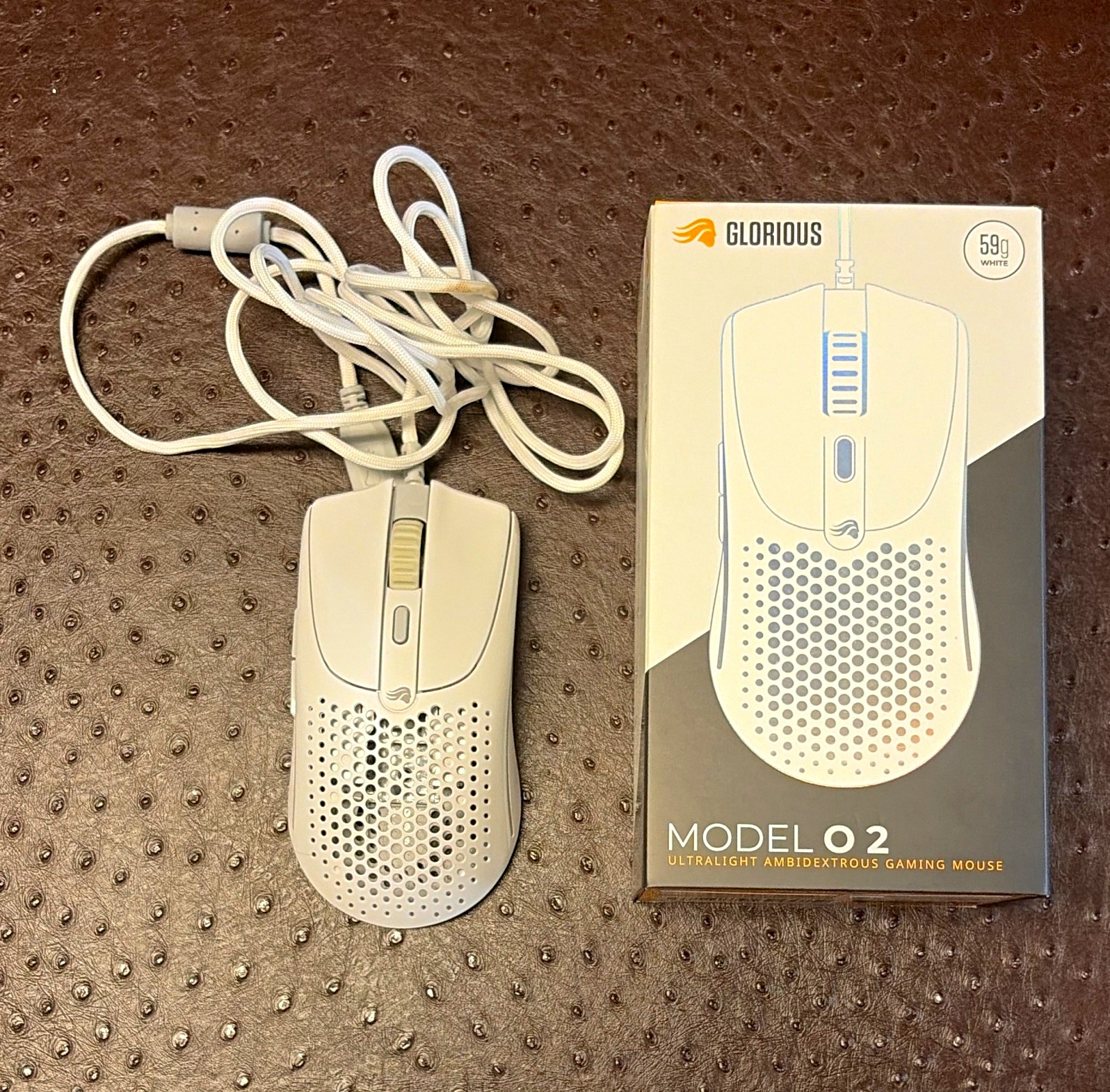 Glorious Model O 2 Wired USB Optical Gaming Mouse 26000 DPI 6-Button White