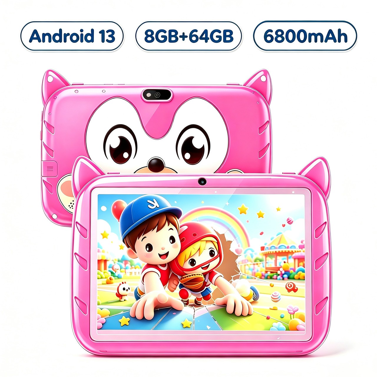 Android 13 7-inch Kid Tablet 8GB+64GB Bluetooth WiFi  Dual Camera Education Gift