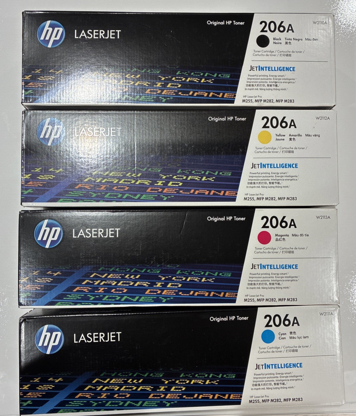 Genuine HP 206A Toner Set (4 Pack) Black Cyan Magenta Yellow W2110A - SEALED NEW