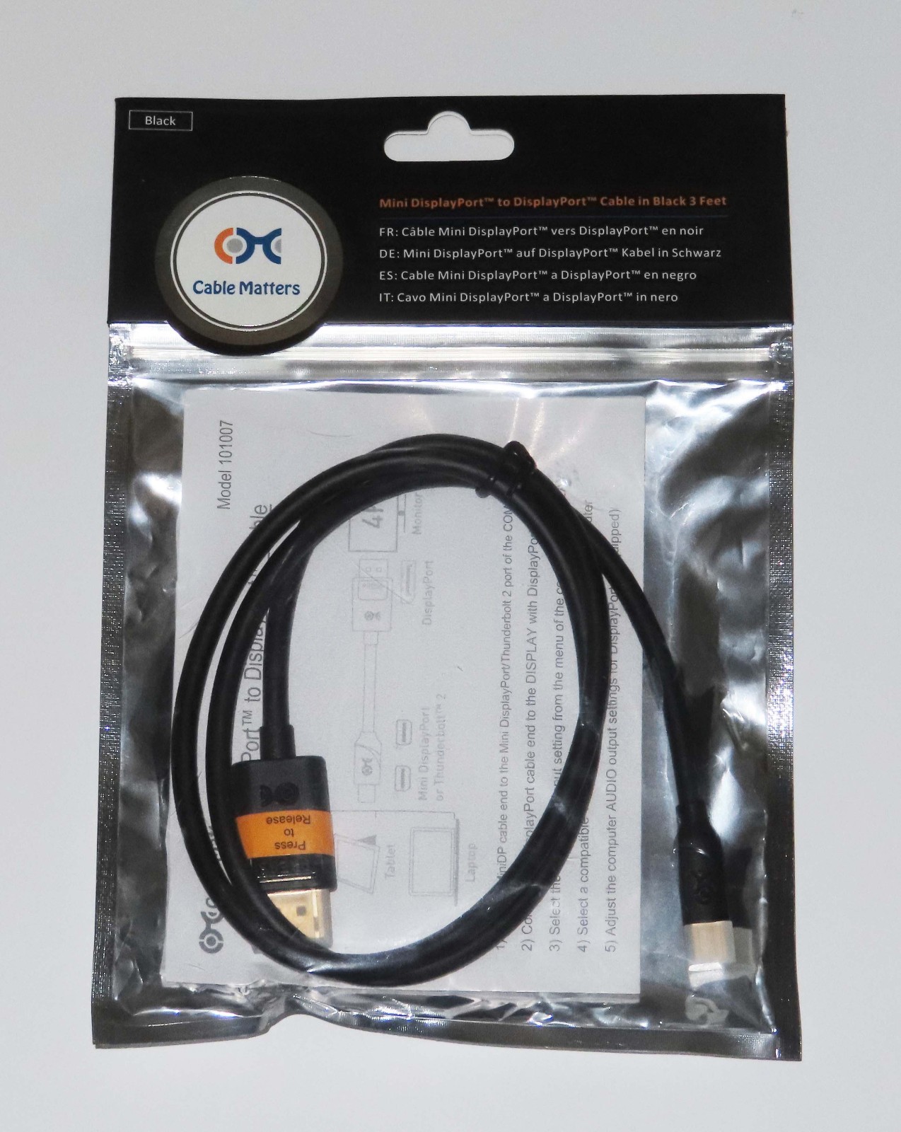 Cable Matters Mini DisplayPort To DisplayPort Cable 3-ft, 10-ft — 4K@60Hz — NEW