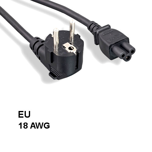 10x 6ft EU Europe 3 Prong Notebook Power Cord IEC60320 C5 to 90° Angled CEE 7/7