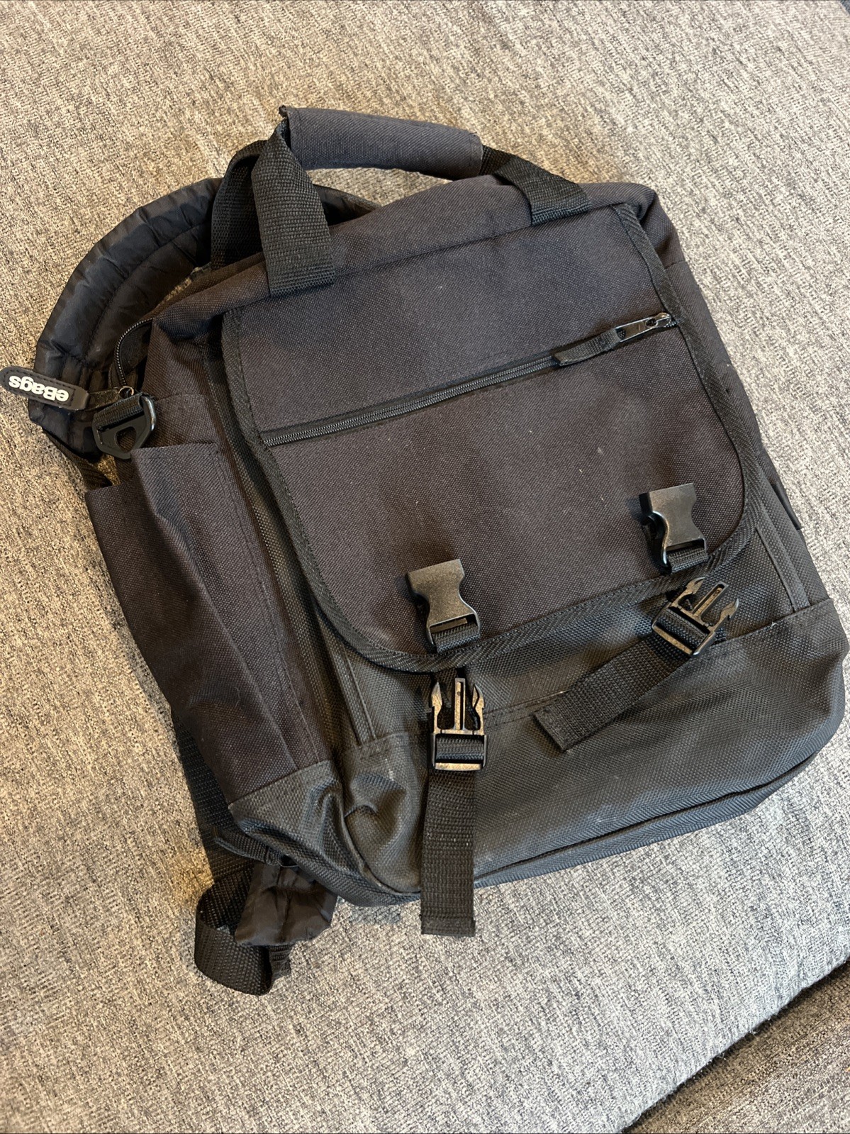 eBags Professional Slim Black Laptop Backpack Weekender Excellent Condition
