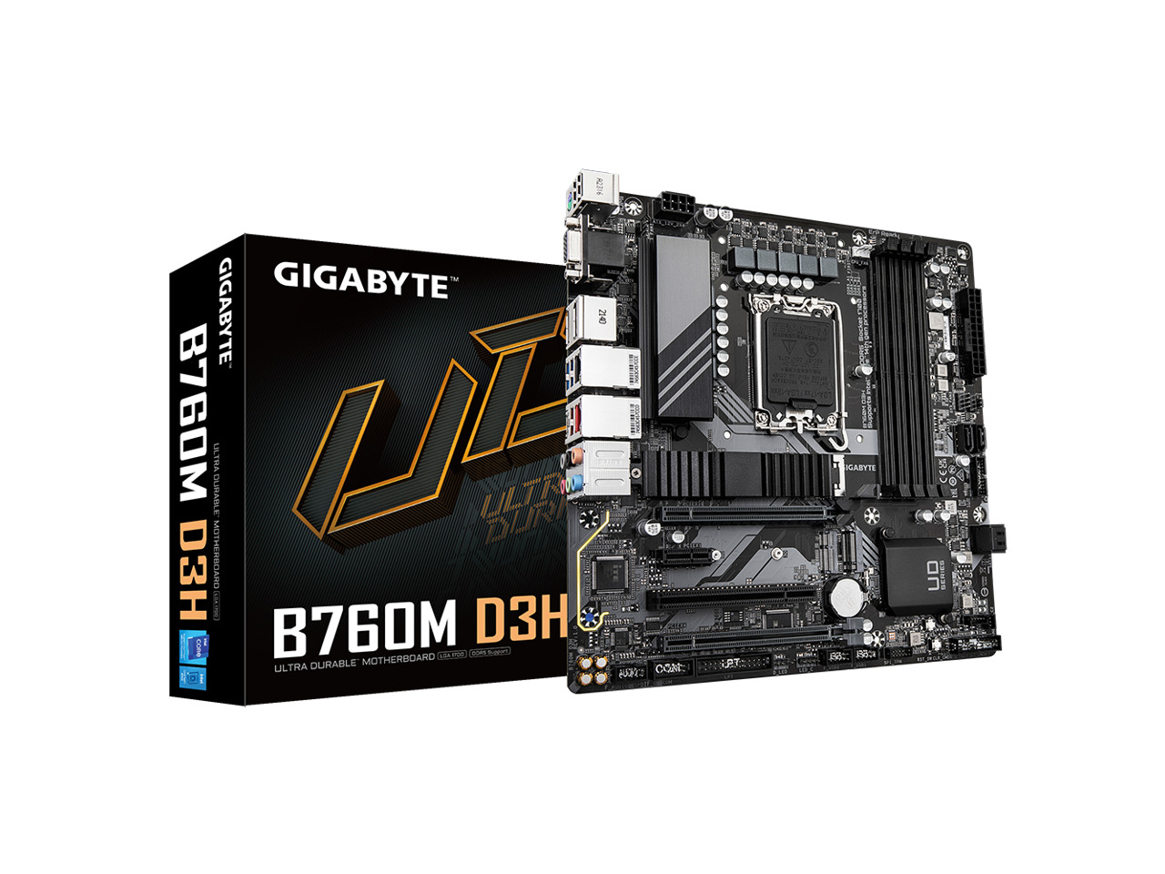 GIGABYTE B760M D3H LGA 1700 Intel B760 M-ATX Motherboard with DDR5, Dual M.2