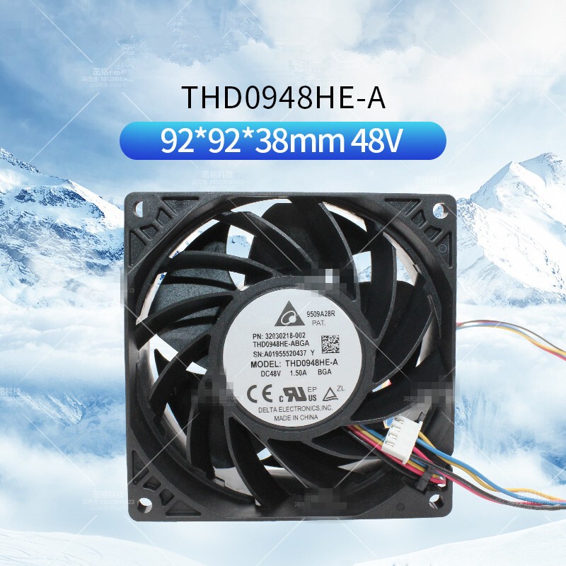For Delta THD0948HE-A 9038 48V 1.50A 4-wire PWM Server Violent Fan