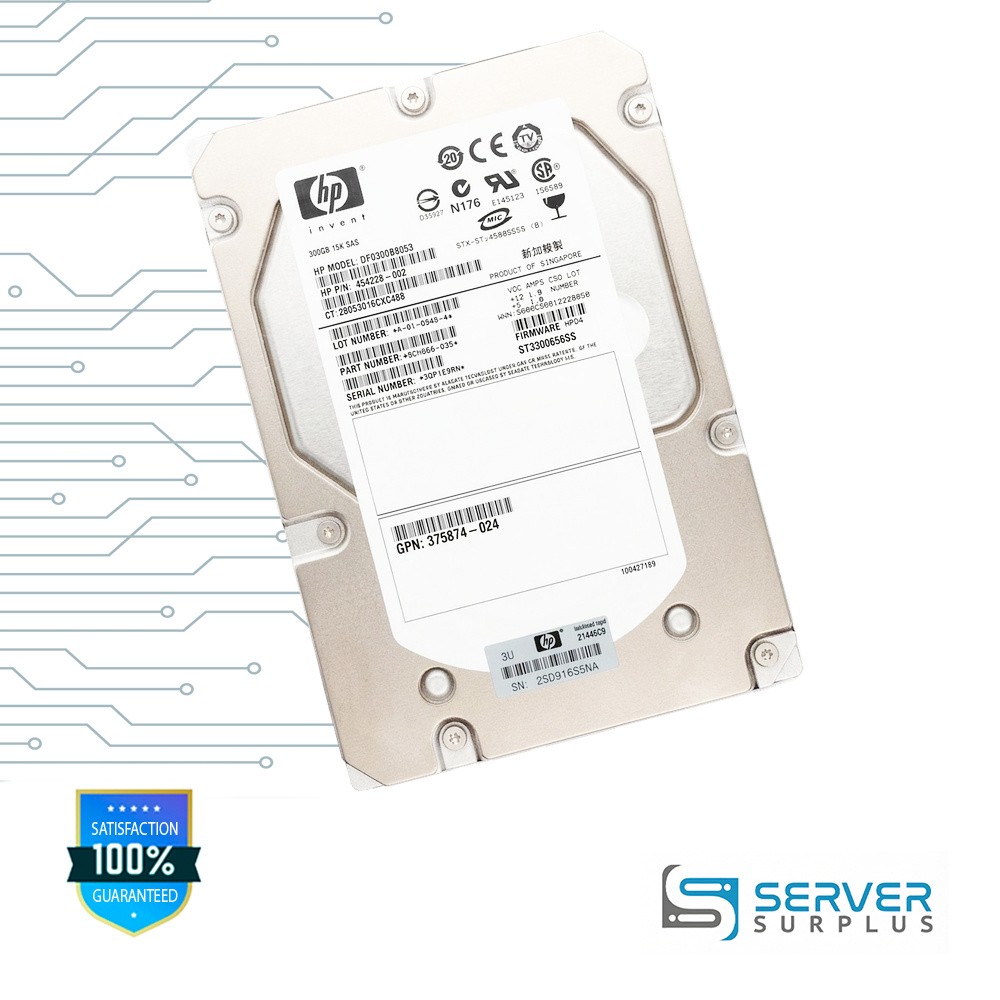 HP 300GB SAS 3.5 in Enterprise HDD | 454228-002 | ST3300656SS | DF0300B8053