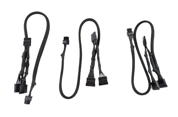 EVGA 6-Pin Power Supply Cable, x3 Sata, Black, 3 Pack