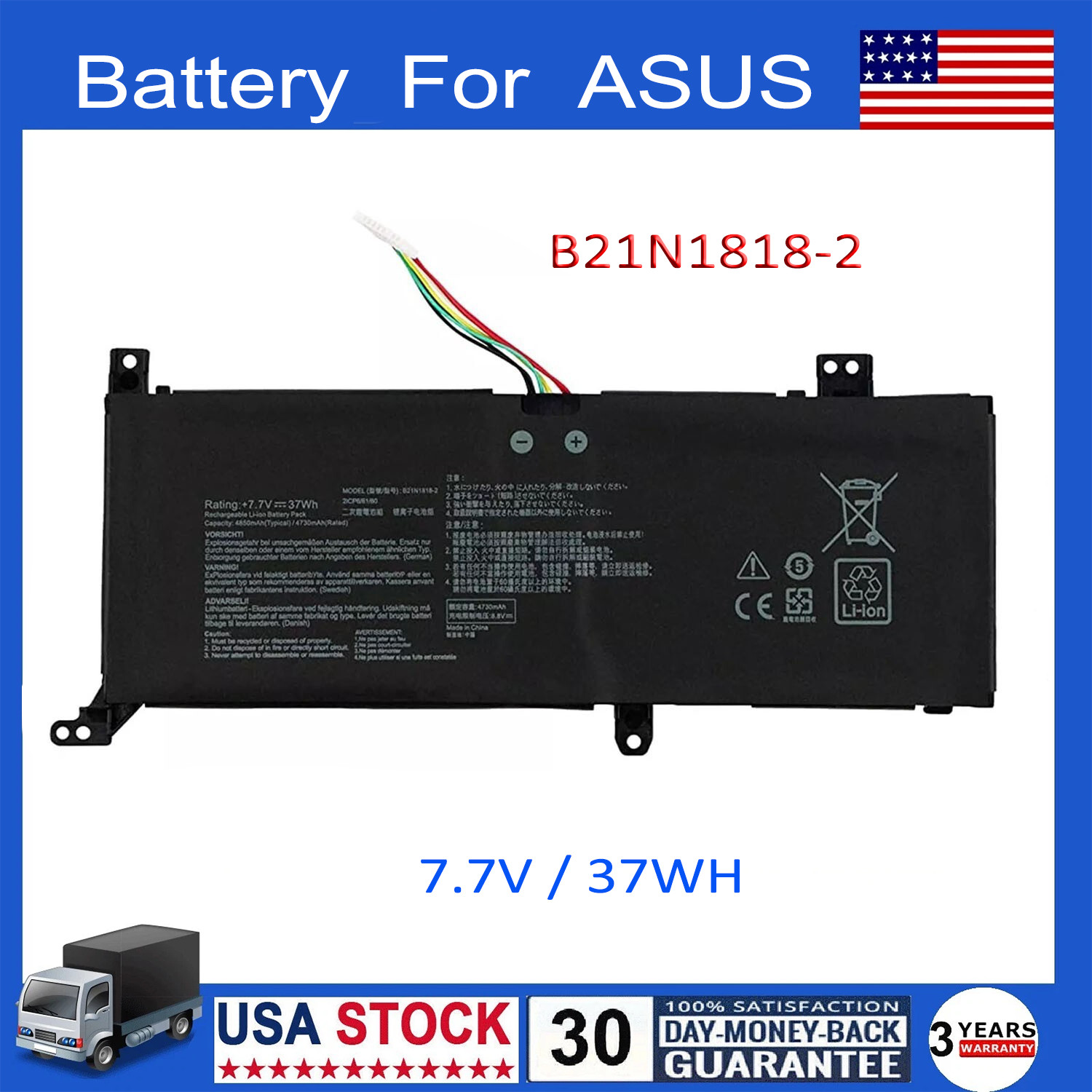 New Battery B21N1818-2 for Asus VivoBook 14 F412 F412D F412DA C21N1818-2 C21PpJH