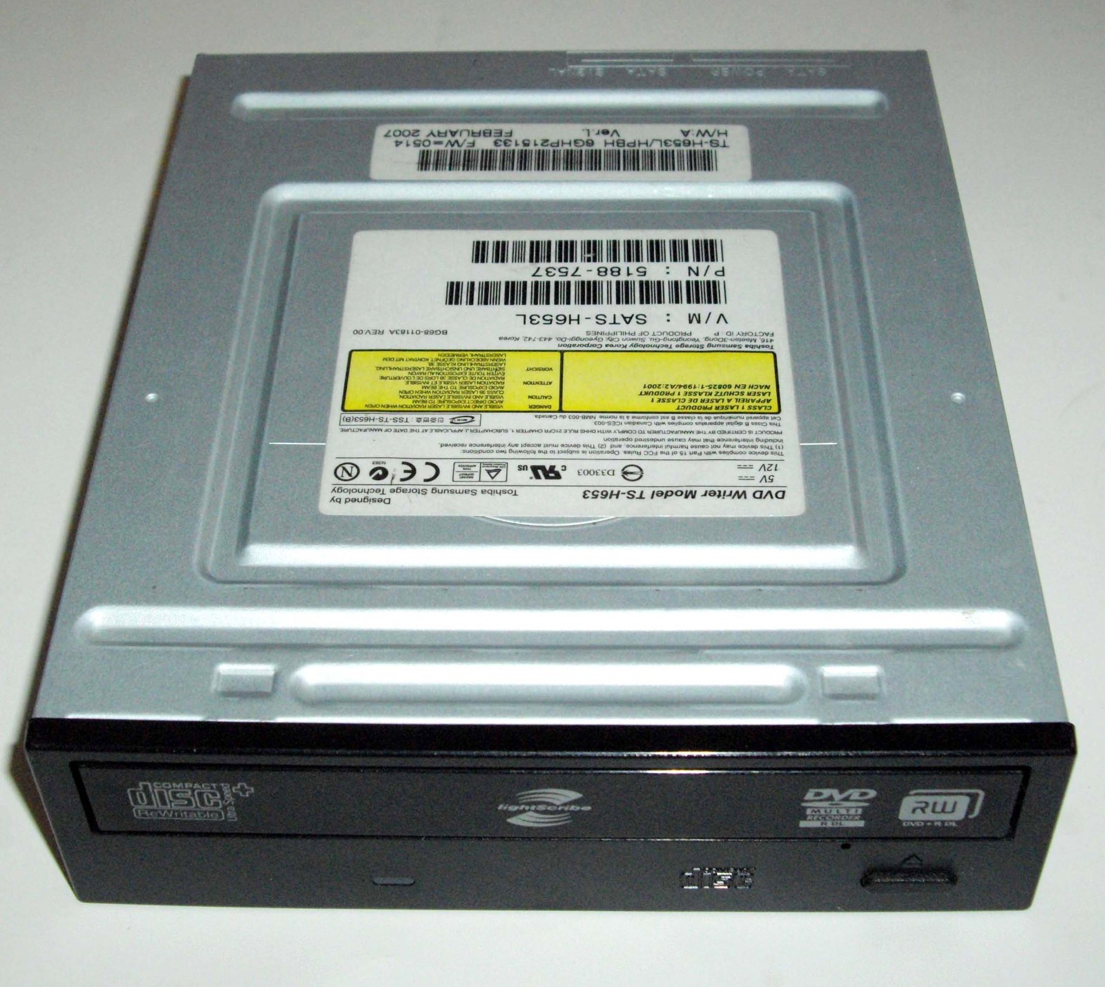 Samsung TS-H653 16X DVD+-RW SATA Burner Drive Black Dell Optiplex HP Lenovo