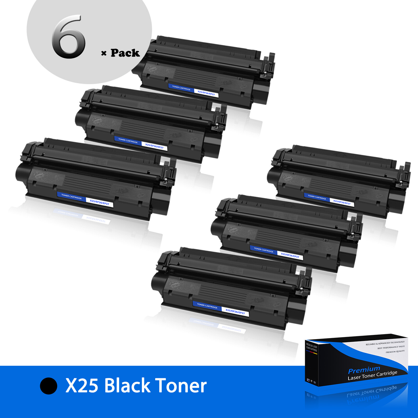 6PK EP27 26 X-25 High Yield Toner Compatible For Canon ImageClass MF-5770 Series
