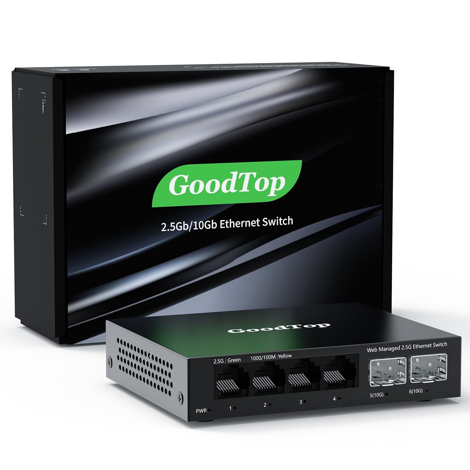 GoodTop 6 Port 2.5Gb Web Managed Switch4 x 2.5GbE Ports2 x 10G SFP+Web Manage...