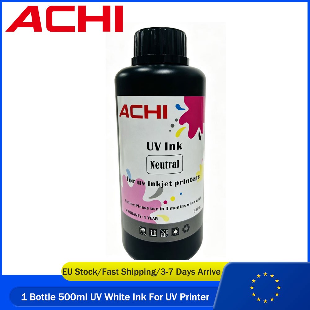 500ml UV Ink For ACHI A3/A4/A5 UV Printer Epson R1390 L800 White Ink Only