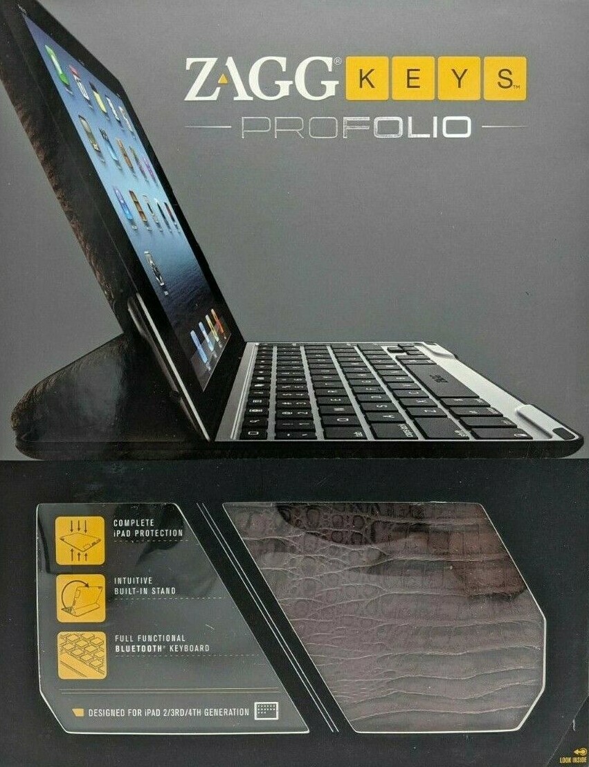 Zagg Keys Profolio. Designed for iPad 2/3rd/4th Generation. Alligator.  K13