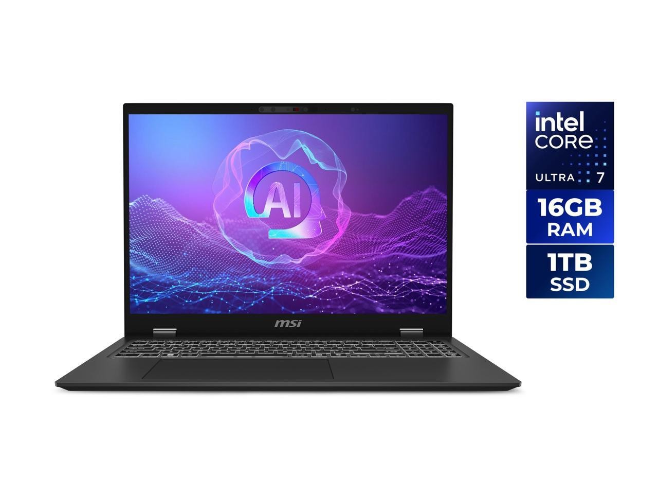 MSI Prestige 16.0" Intel Core Ultra 7 155H 16GB LPDDR5 Memory LPDDR5-6400MHz 1TB