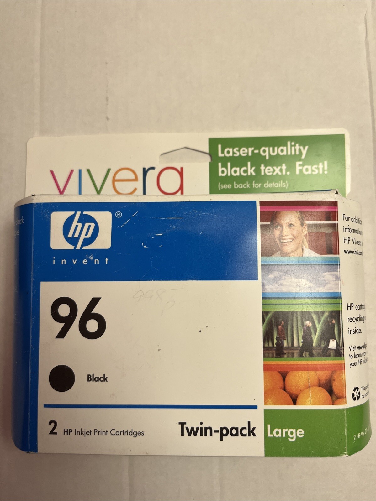 HP Vivera Twin-Pack 96 Black Ink Large Cartridges OEM Sealed New Exp Jan 2005
