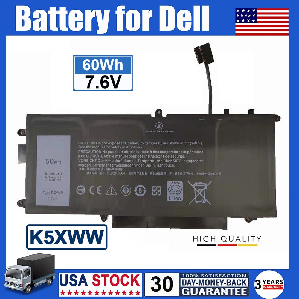 K5XWW Battery for Dell Latitude 7389 7390 L3180 5285 5289 2 in 1 71TG4 60Wh New