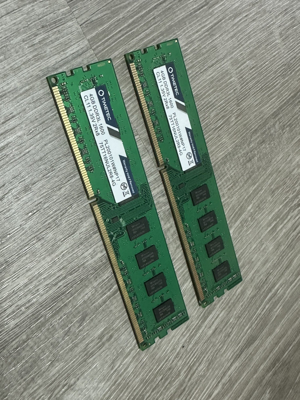 TIMETEC 8GB (2x4GB) DDR3L 1600Mhz RAM Memory 75TT16NUL2R8-4G