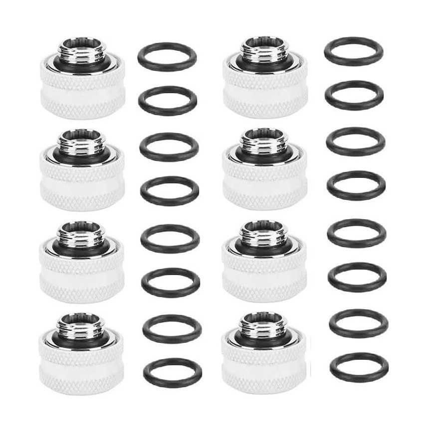 8 Pcs FreezeMod G1/4" Thread Compression Fitting for 14mm OD Hard Rigid TUBE WHT