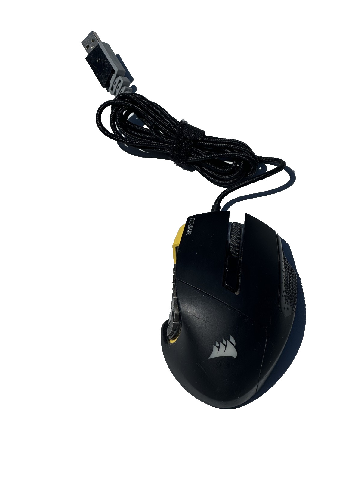 Corsair Scimitar Pro RGB Gaming Mouse – Black/Yellow – 12‑Button MMO/MOBA Wired 