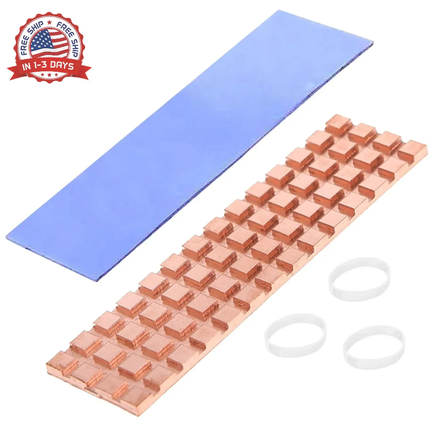 M.2 Heatsink 67x18x1.5mm Pure Copper for Cooling 2280 M2 SSD NGFF NVMe Laptop, w