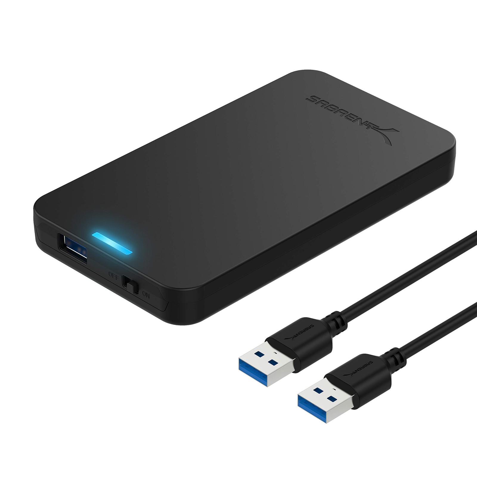 SABRENT 2.5in SATA to USB 3.0 Tool-Free SSD/HDD Enclosure Black, Black