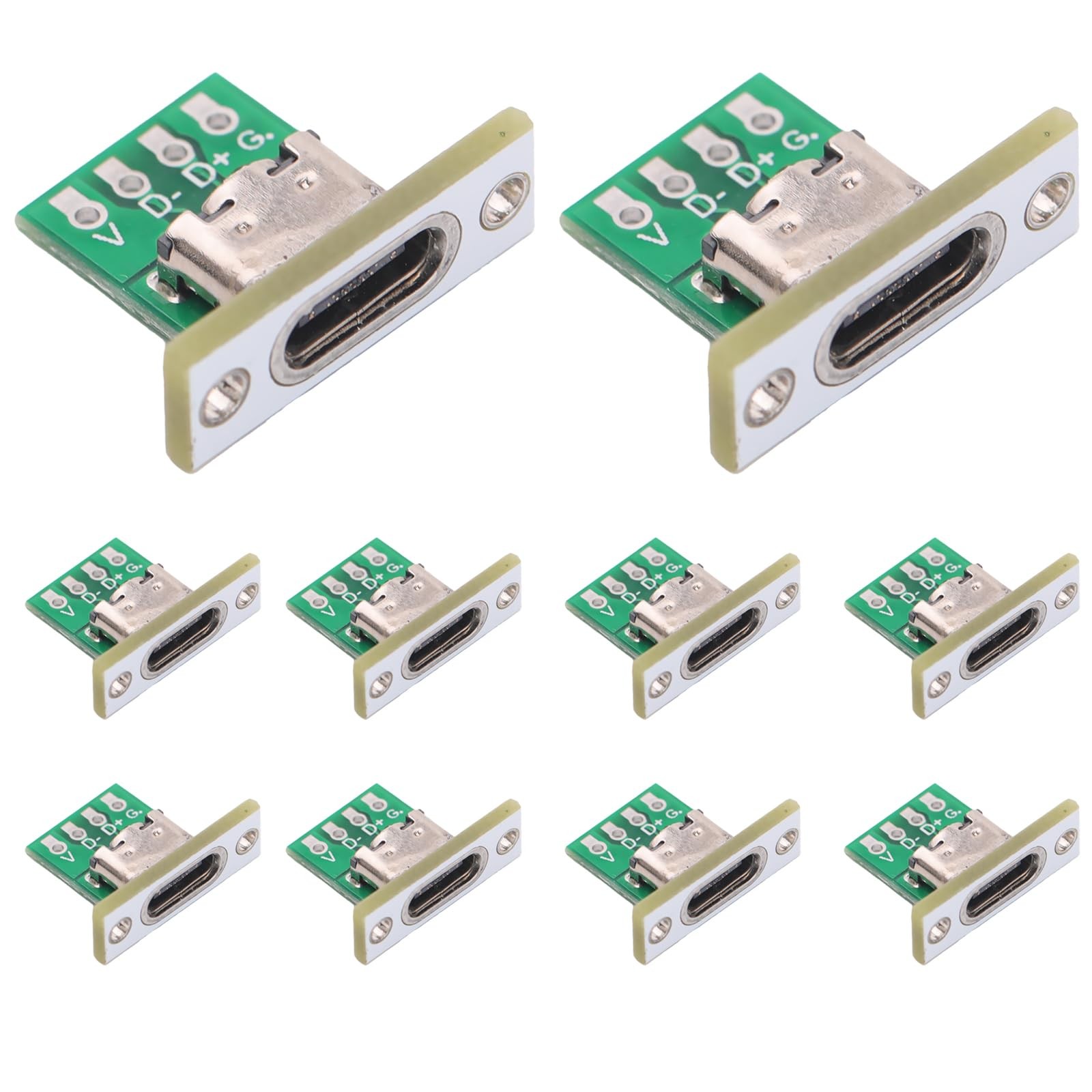 Teansic 10PCS DIY OEM Type C Female C with white baffle, White