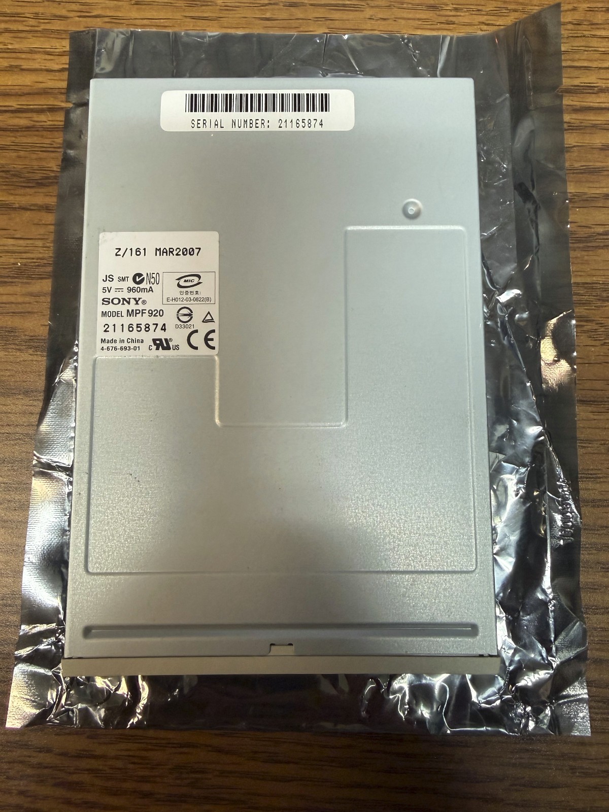 Sony MPF920 3.5" Internal Floppy Disk Drive 1.44MB Beige / White - NOS Clean