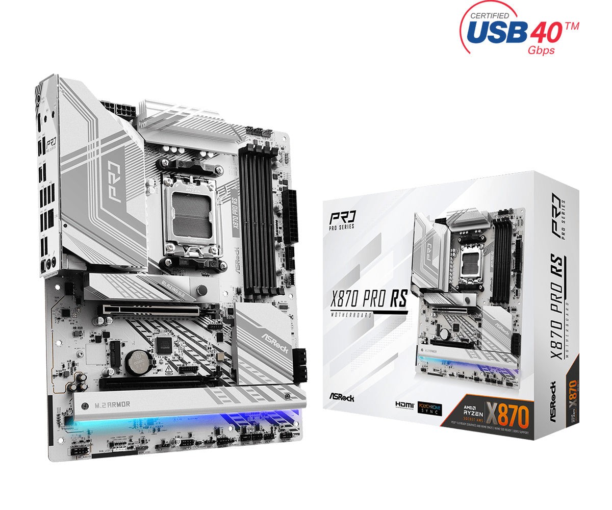 ASRock X870 Pro RS Motherboard — New · White box | 3-Year Manufacturer's