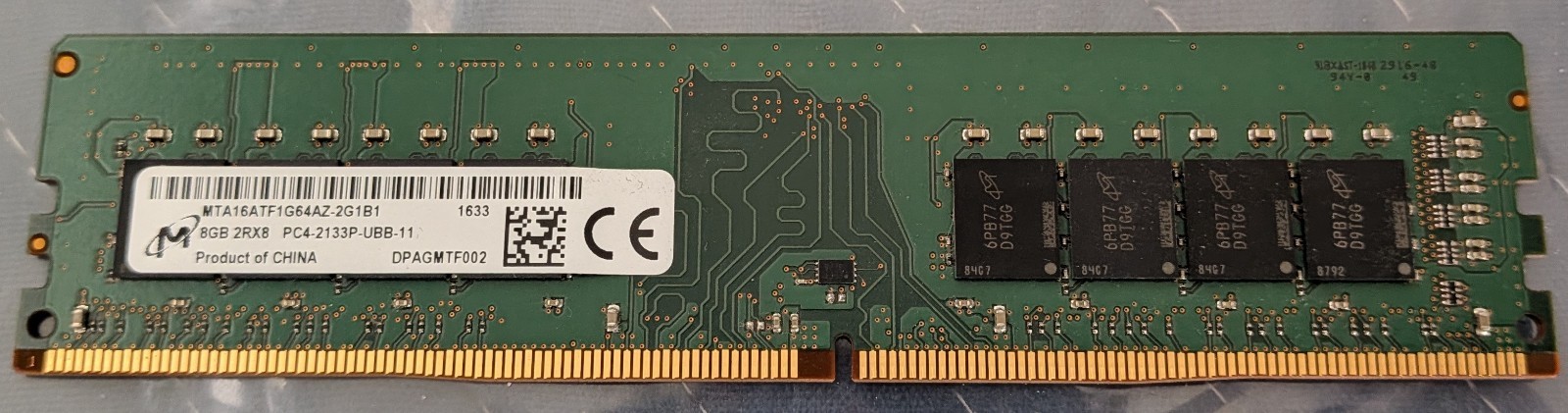 Micron 8GB DDR4 1Rx8 MTA16ATF1G64AZ-2G1B1