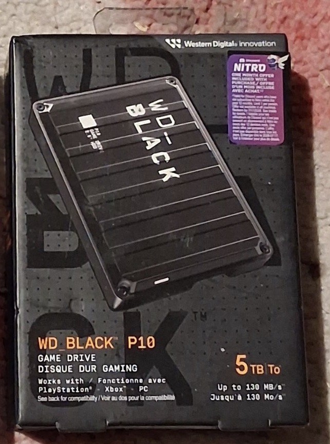 WD_BLACK 5TB P10 Portable Gaming External Hard Drive HDD-WDBA3A0050BBK-WEWM