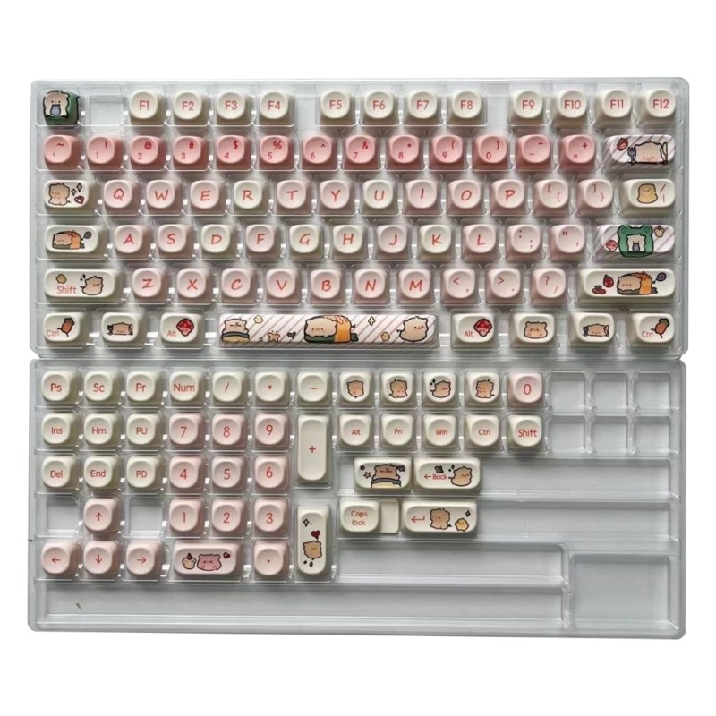 Ergonomic 118 Key Pink Pig Keycap PBT MOA Profile for Mechanical Keyboards