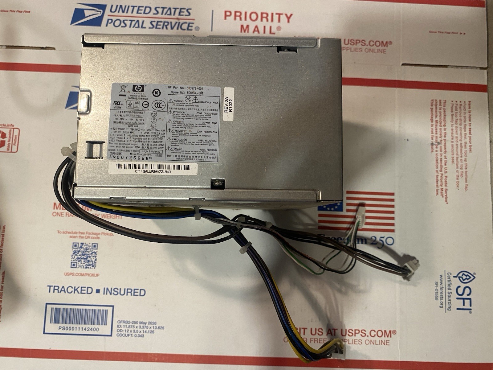 OEM HP DESKTOP POWER SUPPLY 320W - 503377-001/508153-001/503378-001/508154-001