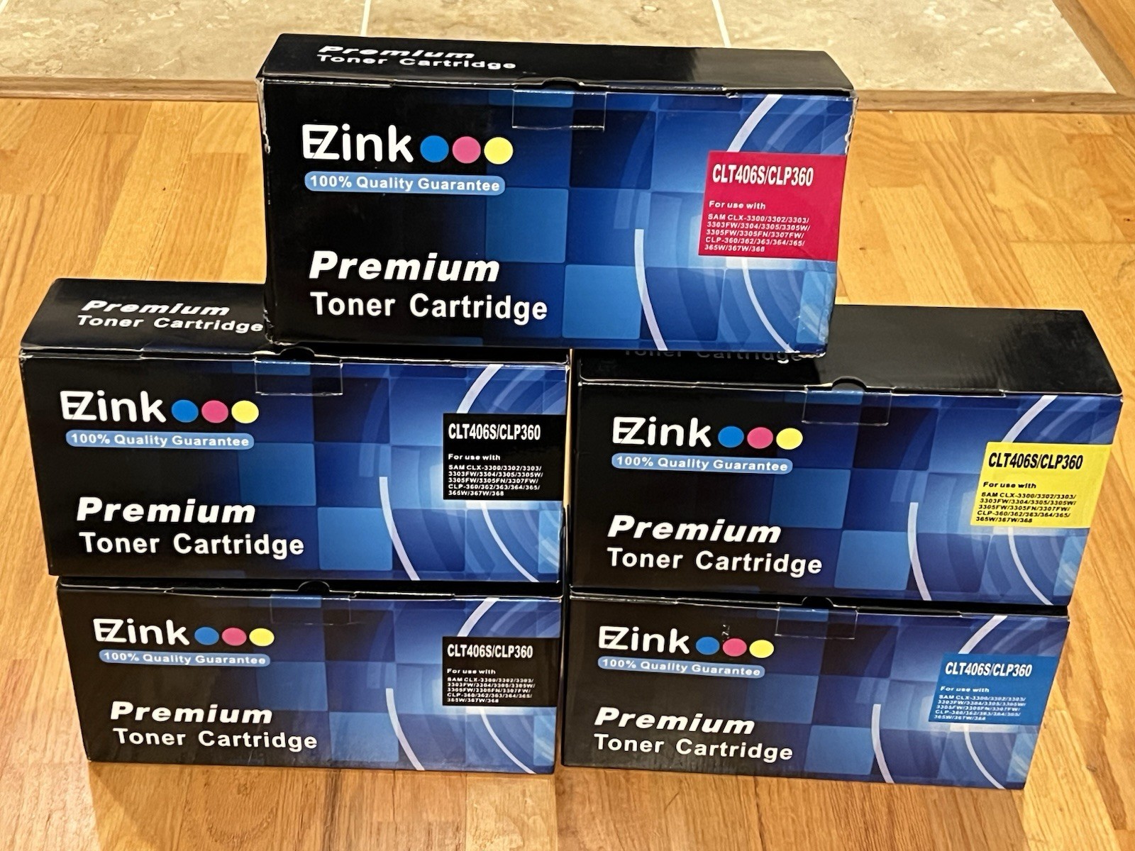 EZink CLT406S/CLP360 CMYK Laser Toner Set for Samsung CLP-360/365