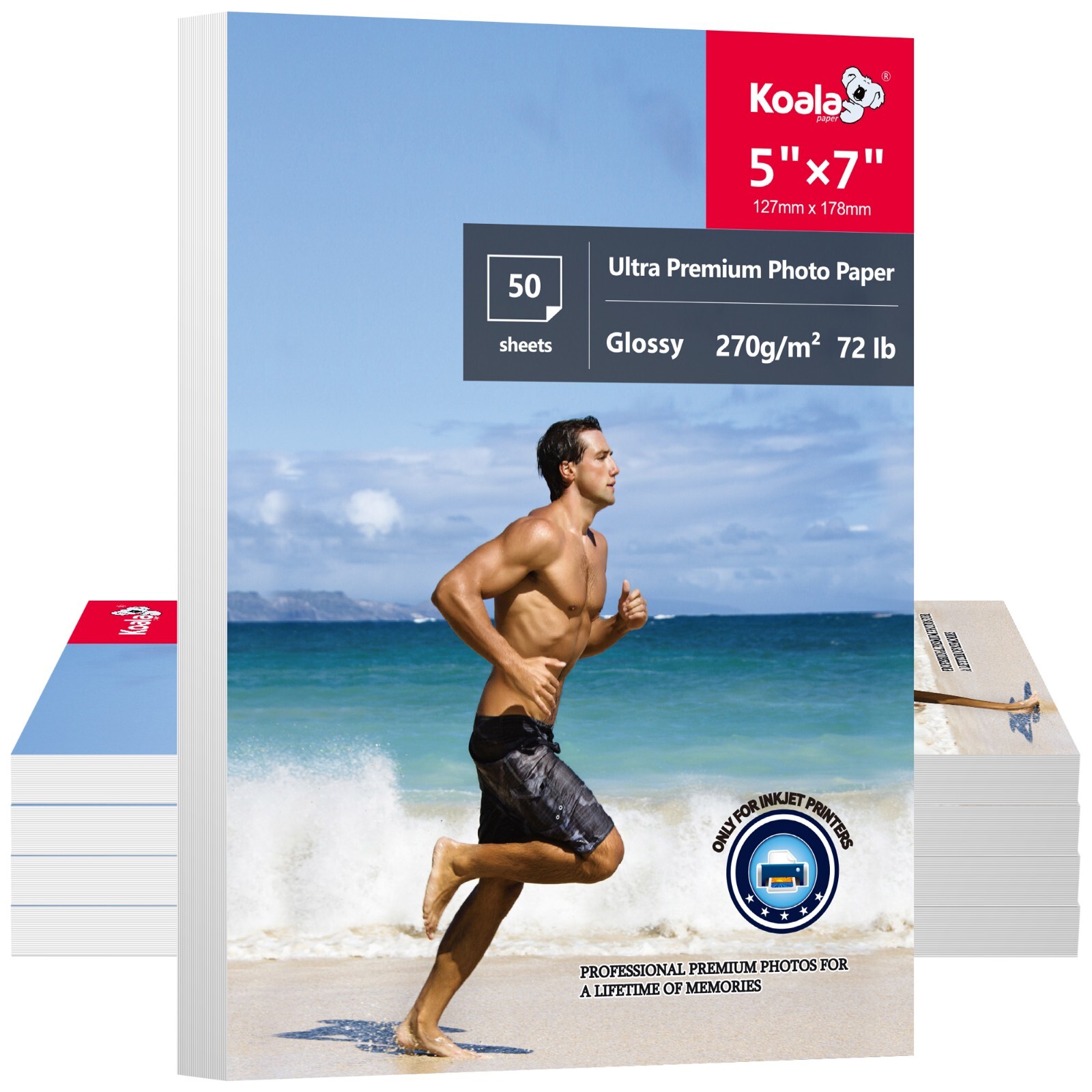 200 PK Koala Ultra Premium Glossy Photo Paper 5x7 72lb Inkjet Printer HP Canon